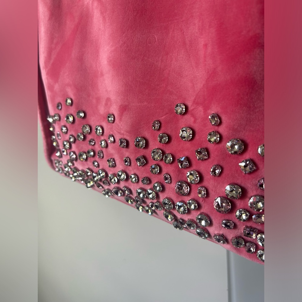Juicy couture uk Pink rhinestone velour Tote bag with pouch - Picture 5 of 13